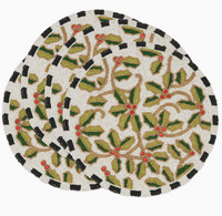 Beaded Holly Leaves Placemat
