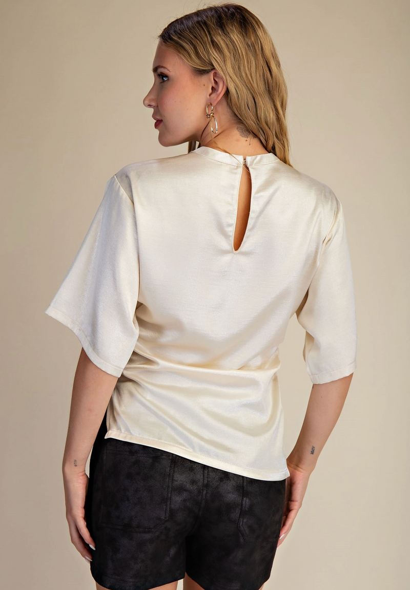 Asymmetric Hem Short Sleeve