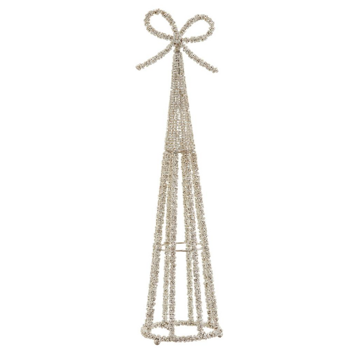 Diamond Cone Topiary With Bow