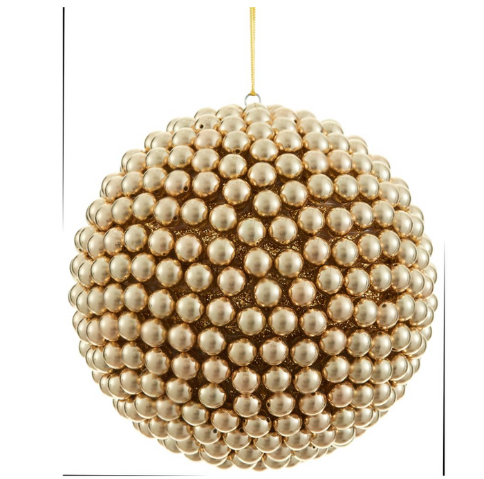 6.5" Glittered Bead Ball Ornament