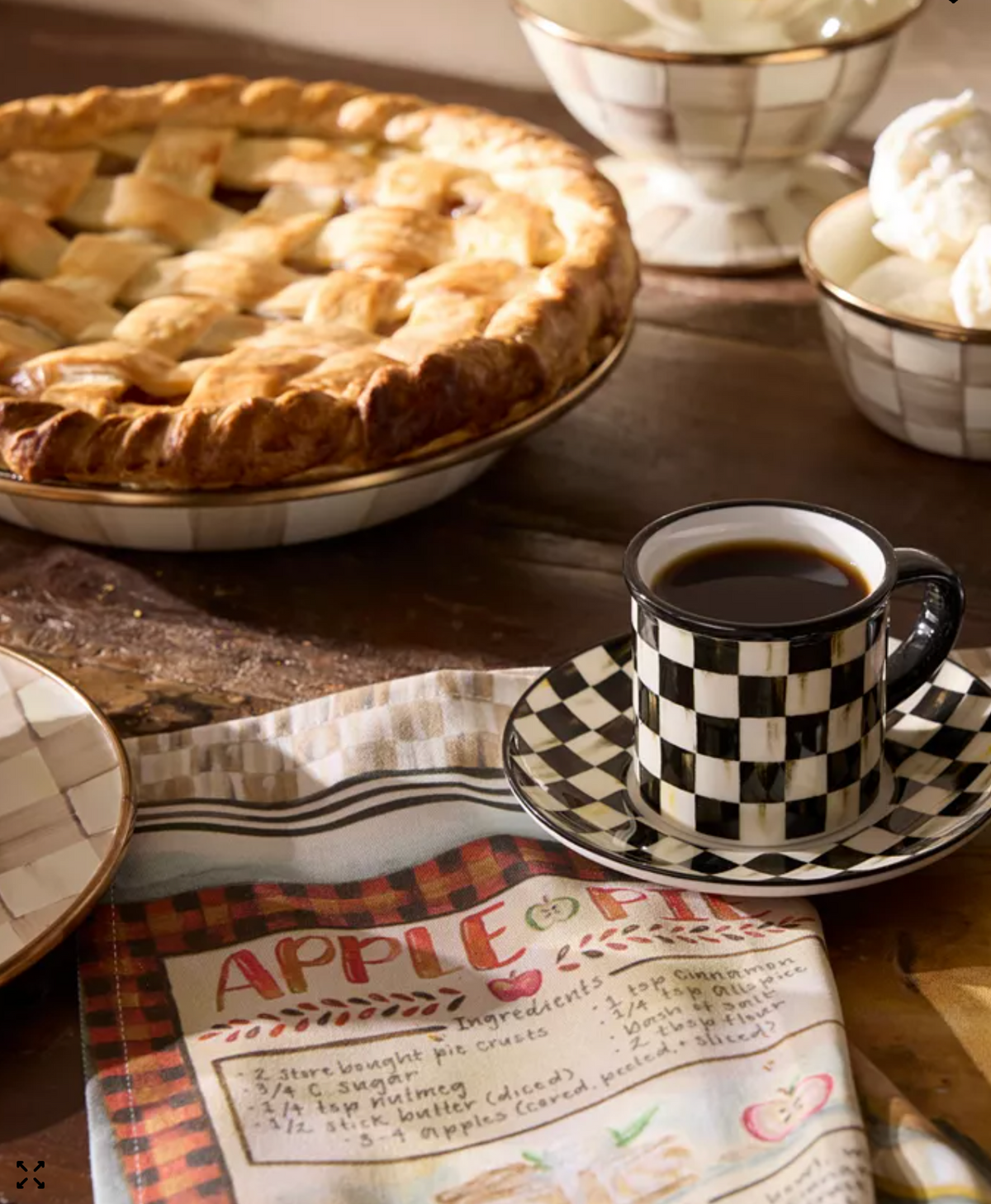 Apple Pie Recipe Dish Towel
