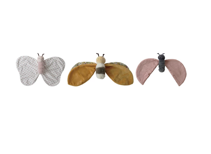 Plush Insect Snuggle Toy w/ Patterned Wings