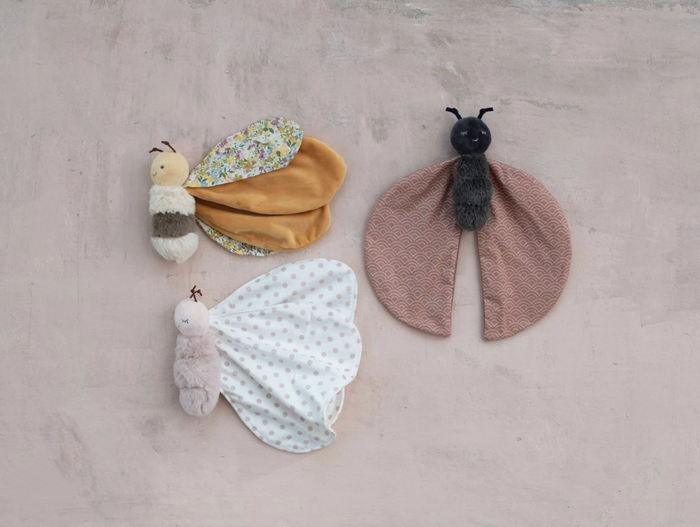 Plush Insect Snuggle Toy w/ Patterned Wings