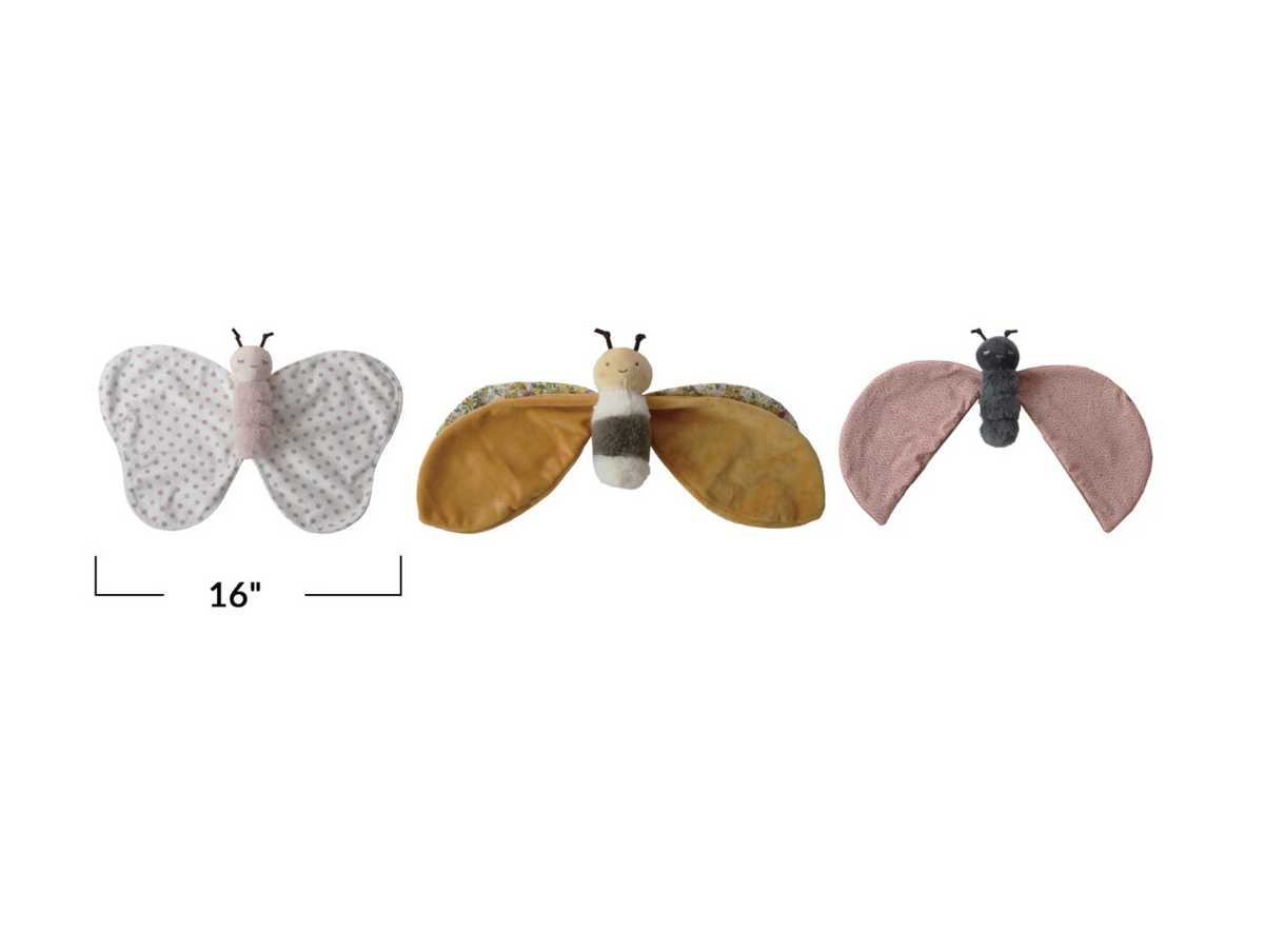 Plush Insect Snuggle Toy w/ Patterned Wings