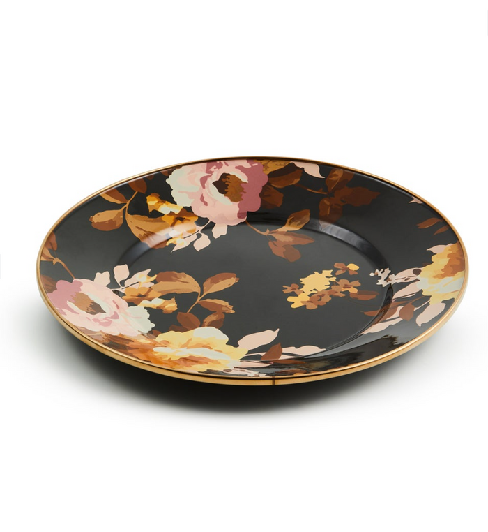 Wild Rose Brown Dinner Plate
