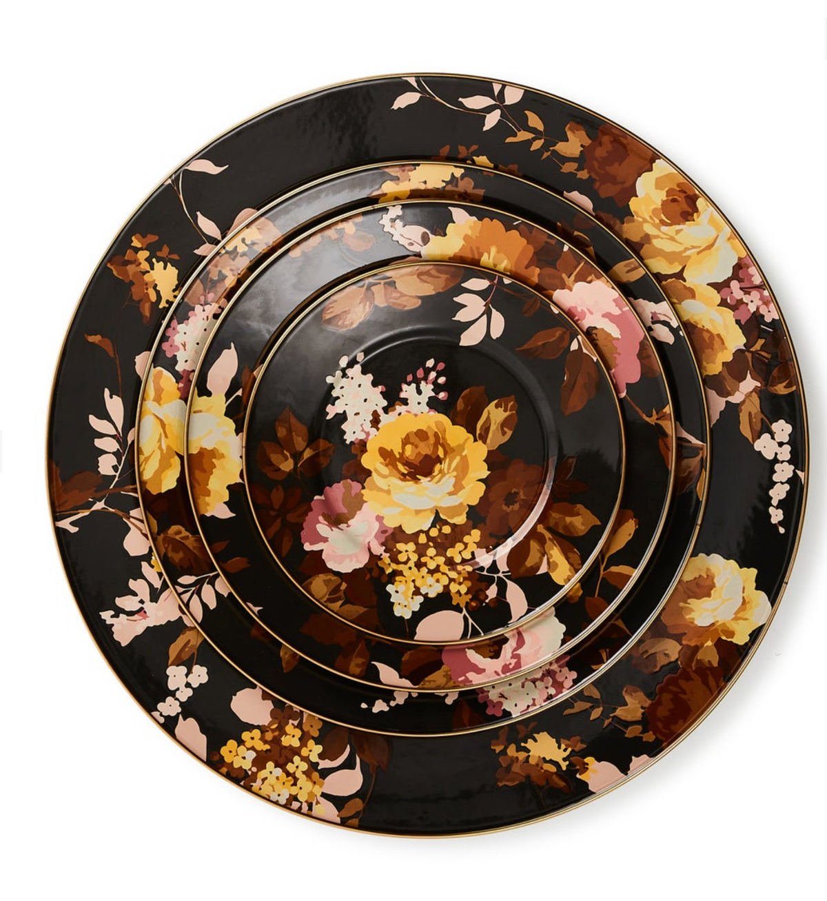 Wild Rose Brown Dinner Plate