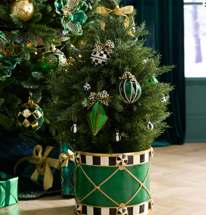 Emerald Luxe Crown Jumbo Glass Ball Ornament