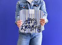 Indigo Skinny Stripe Mini Square Platter