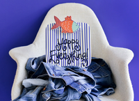 Indigo Skinny Stripe Mini Square Platter