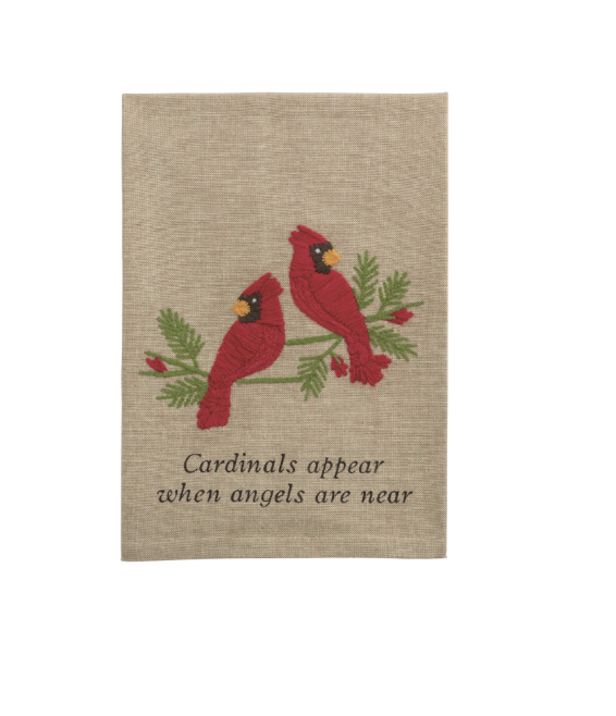 TWO CARDINAL EMBROIDERED TOWEL
