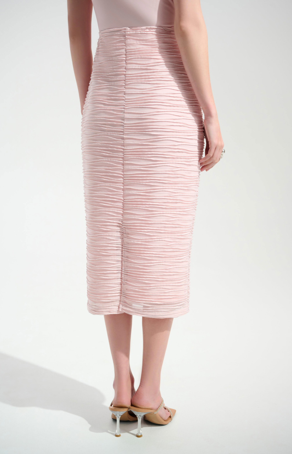 Lurex Cascade Knit Pull-On Pencil Skirt