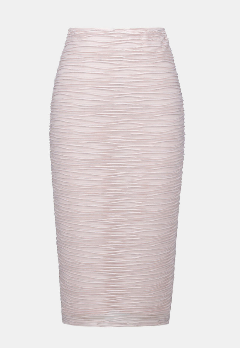 Lurex Cascade Knit Pull-On Pencil Skirt