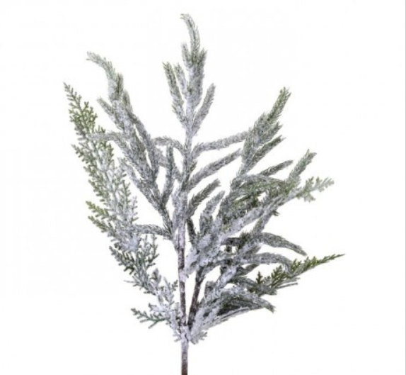 24" REAL TOUCH NORFOLK PINE SPRAY W/SNOW