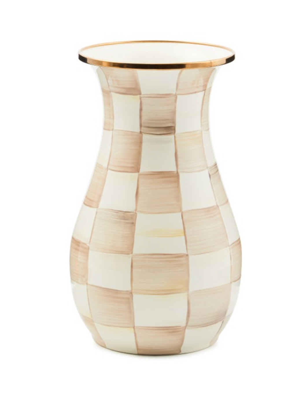 Mocha Check Tall Vase