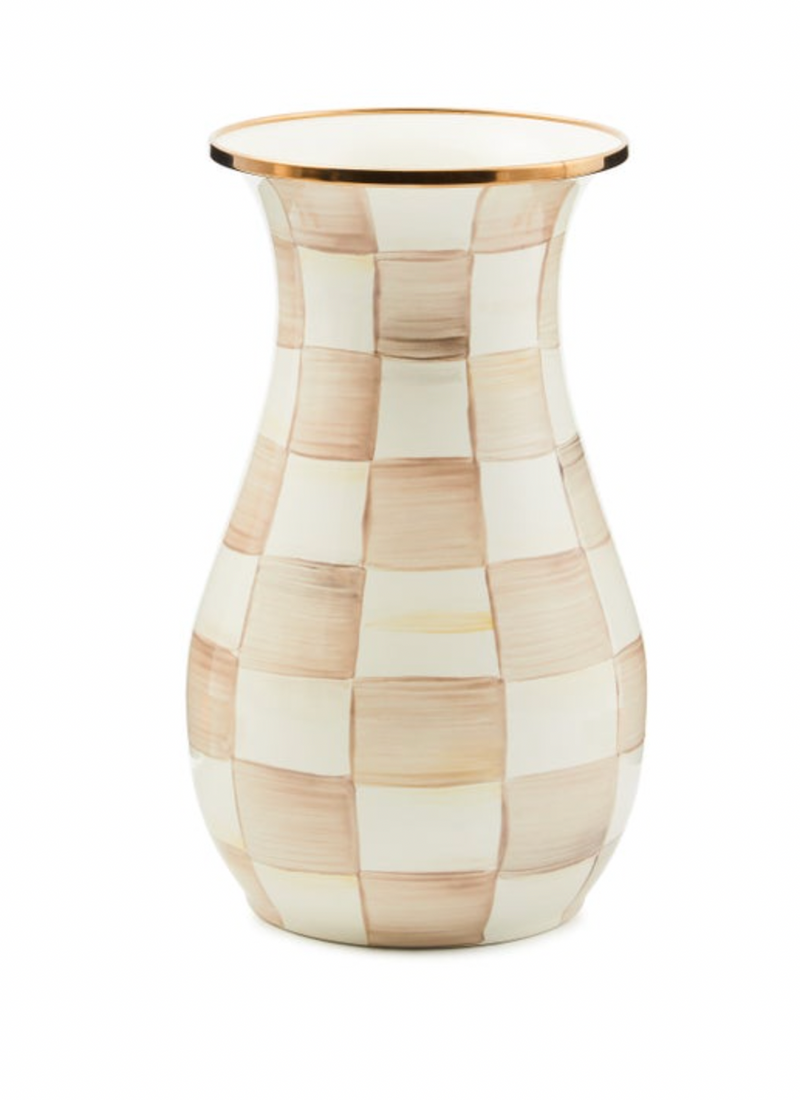 Mocha Check Tall Vase