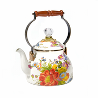 White Flower Market 2 Quart Tea Kettle
