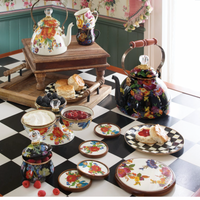 White Flower Market 2 Quart Tea Kettle