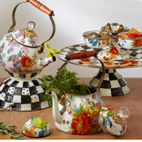 White Flower Market 2 Quart Tea Kettle