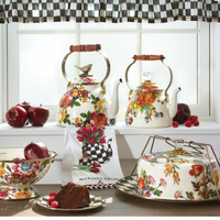 White Flower Market 2 Quart Tea Kettle