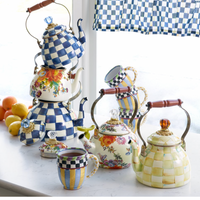 White Flower Market 2 Quart Tea Kettle