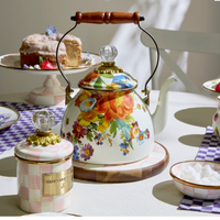 White Flower Market 2 Quart Tea Kettle