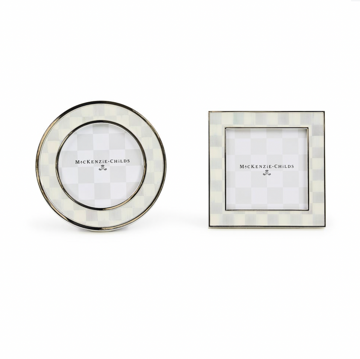 Sterling Check Silver Plated Frames, Set of 2