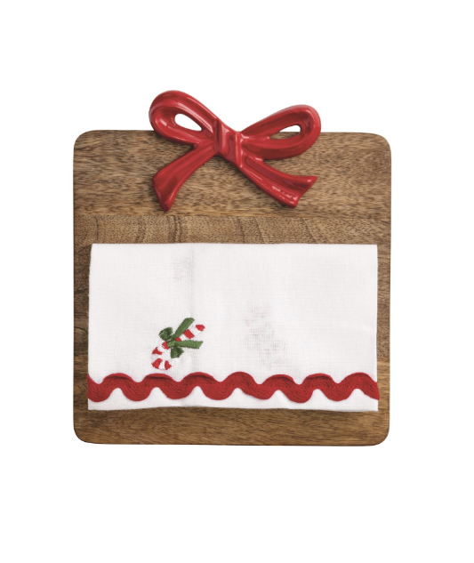 Red Bow Board & Towel Set
