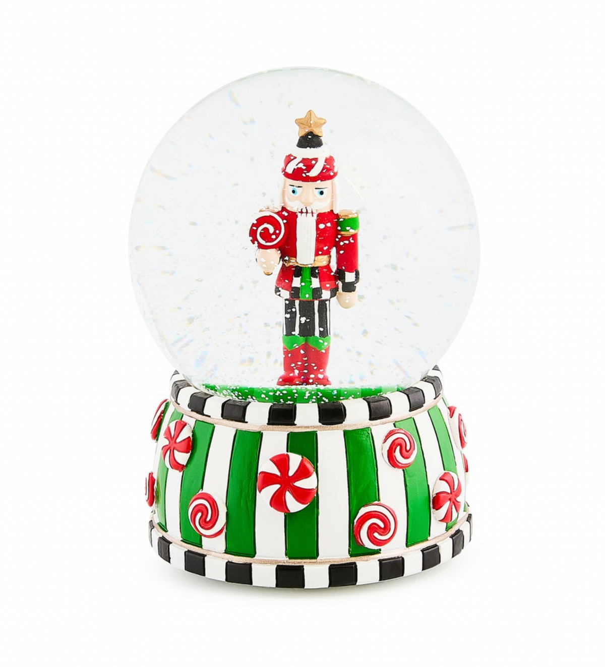 Candy Cottage Nutcracker Snow Globe