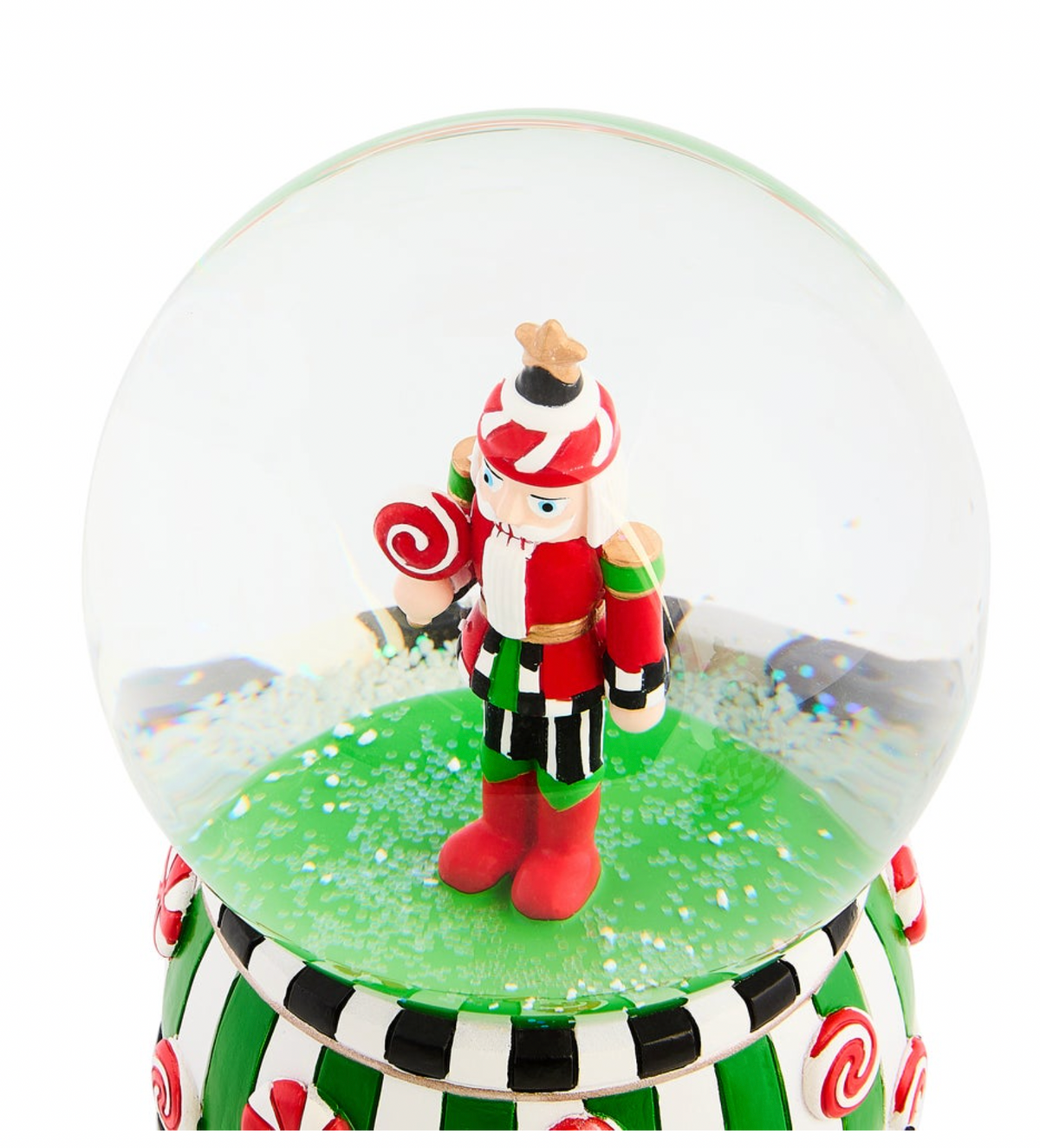 Candy Cottage Nutcracker Snow Globe