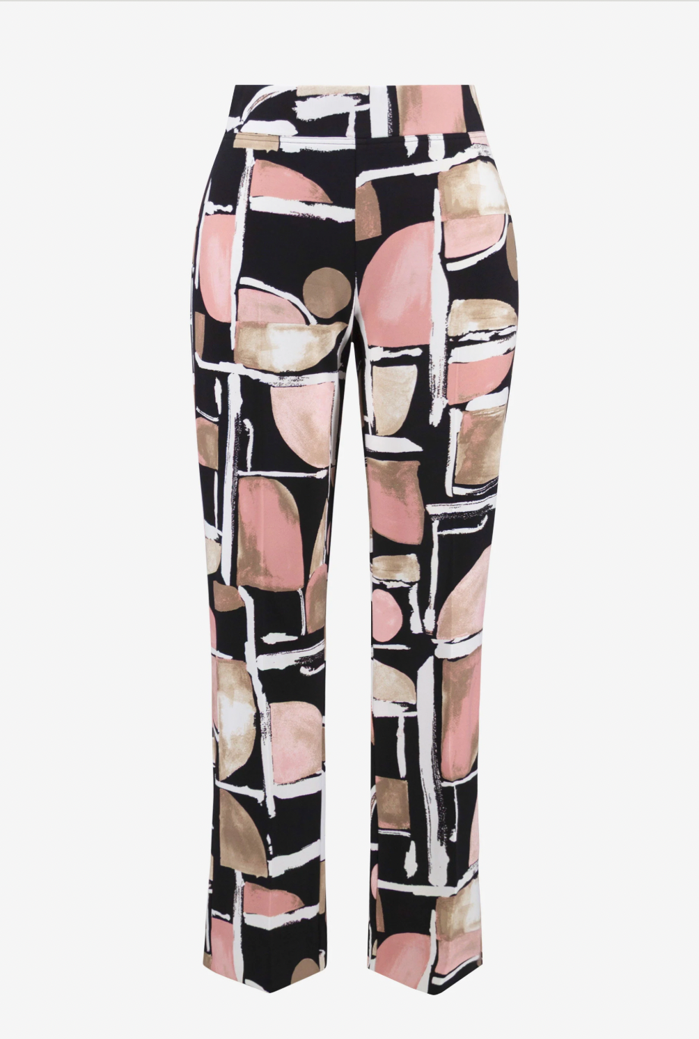 Silky Knit Abstract Print Straight Pull-On Pants