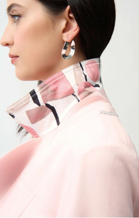 Foiled Faux Suede Fitted Jacket w/ Decorative Buckles