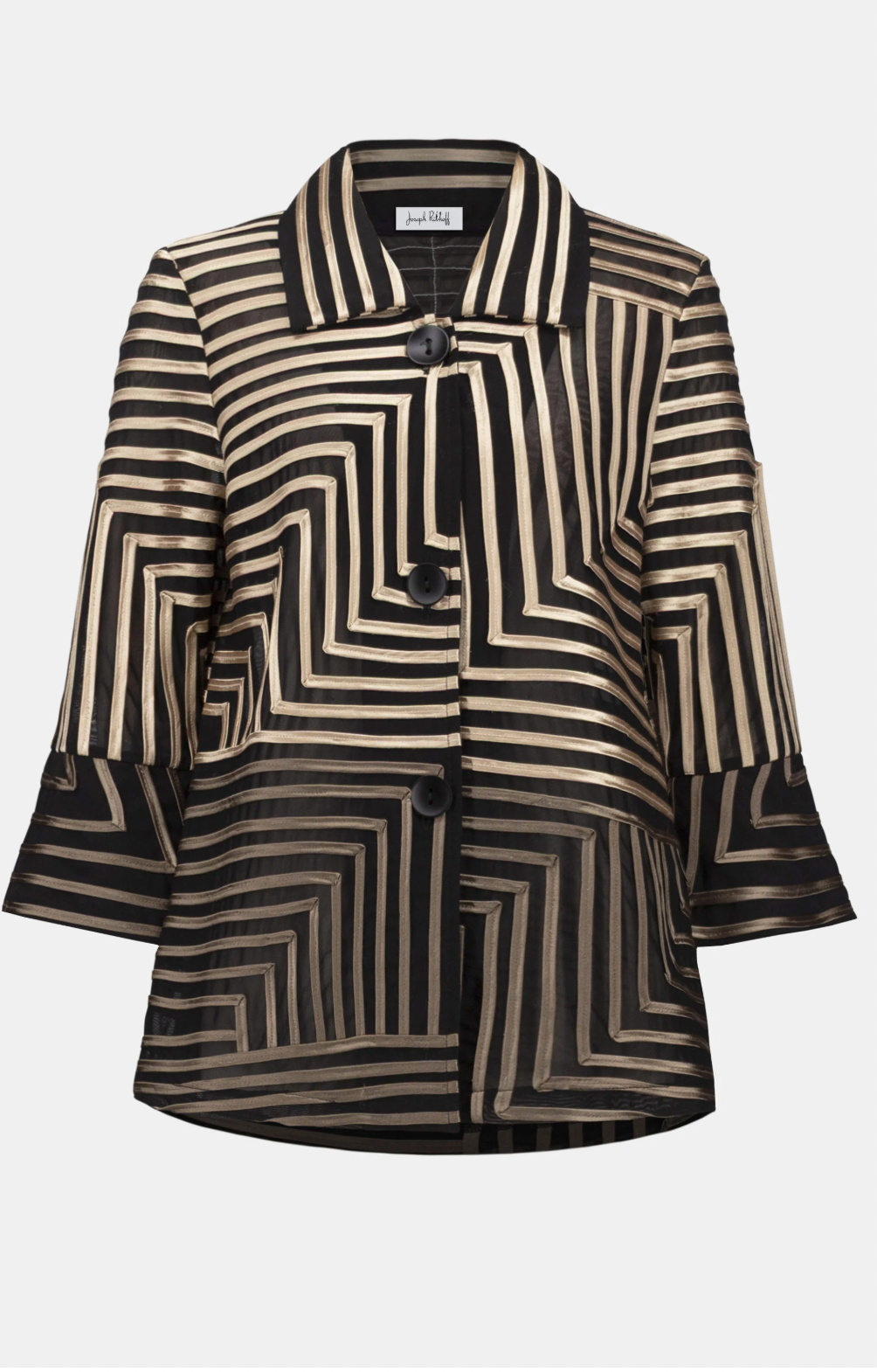 Satin And Mesh Abstract Print Jacket Wit