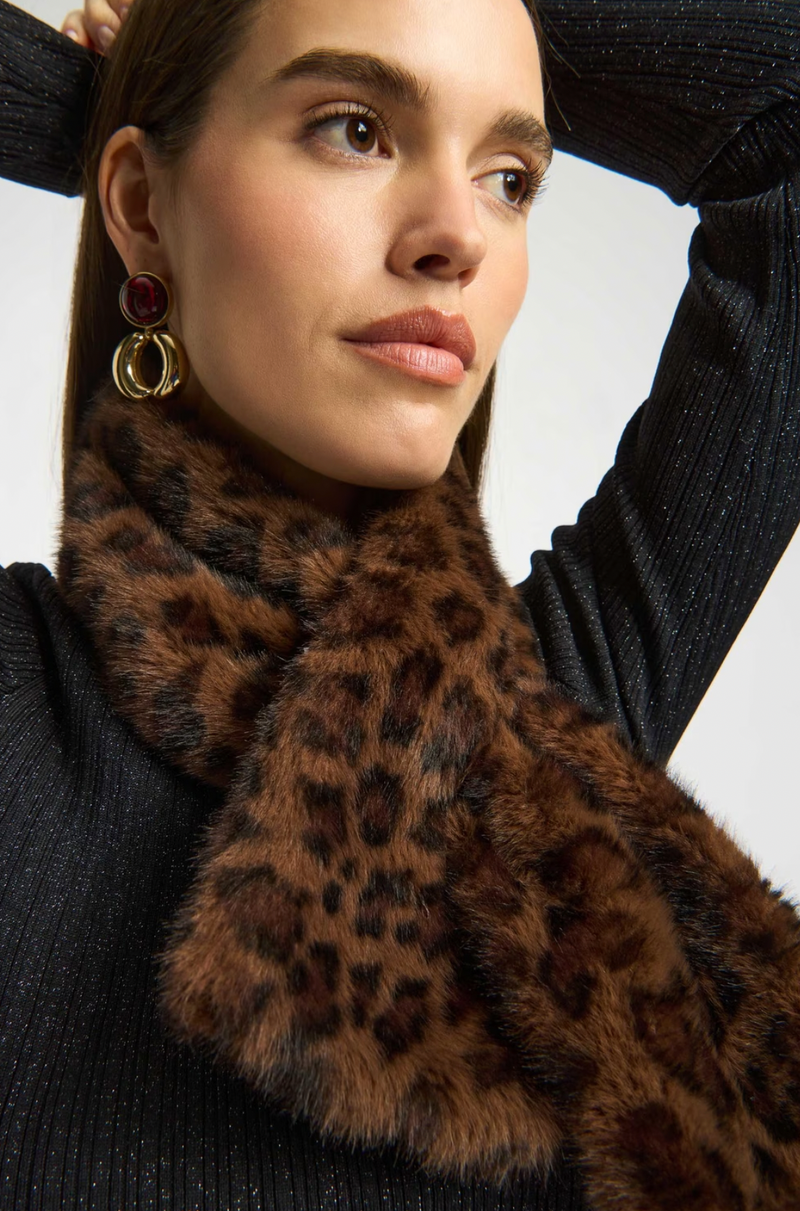 Leopard Faux Fur Scarf