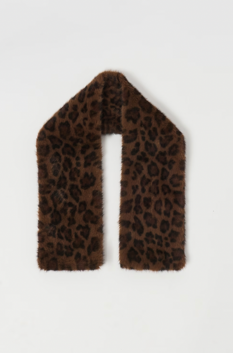 Leopard Faux Fur Scarf