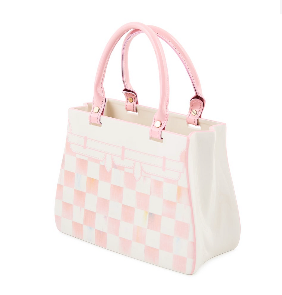 Rosy Check Doodles Handbag Vase