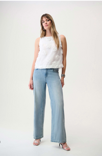 Novelty Sleeveless Top With 3D Floral Embroidery