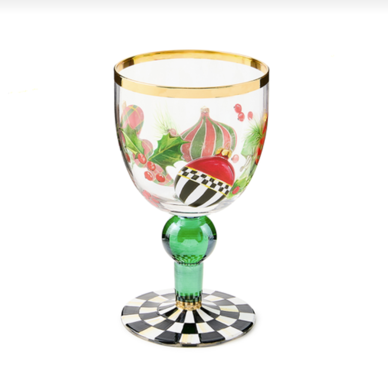 Deck the Halls Wine Glass