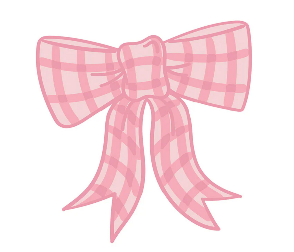 Pink Gingham Bow Big Attachment
