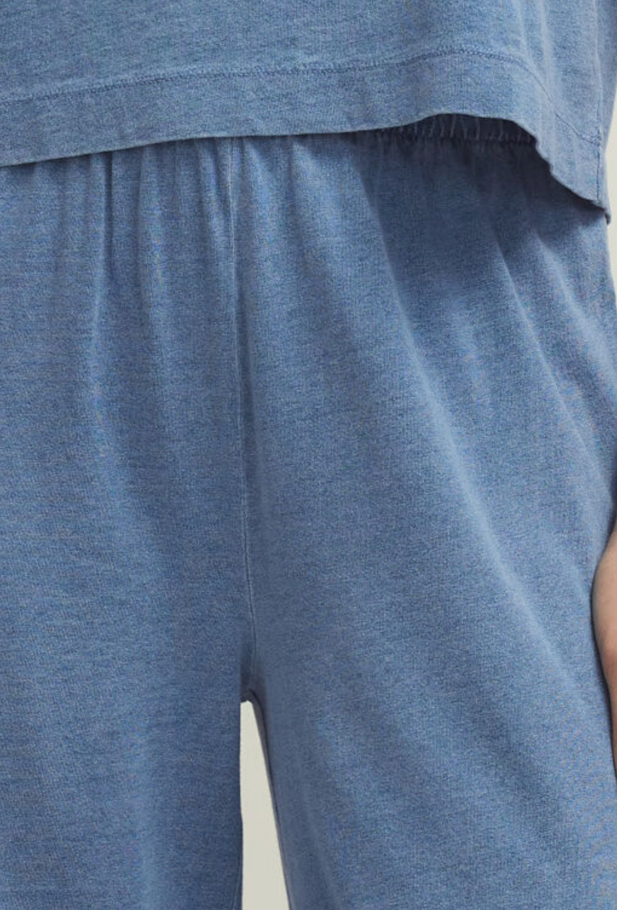 Sloane V-Neck Jersey Denim Top