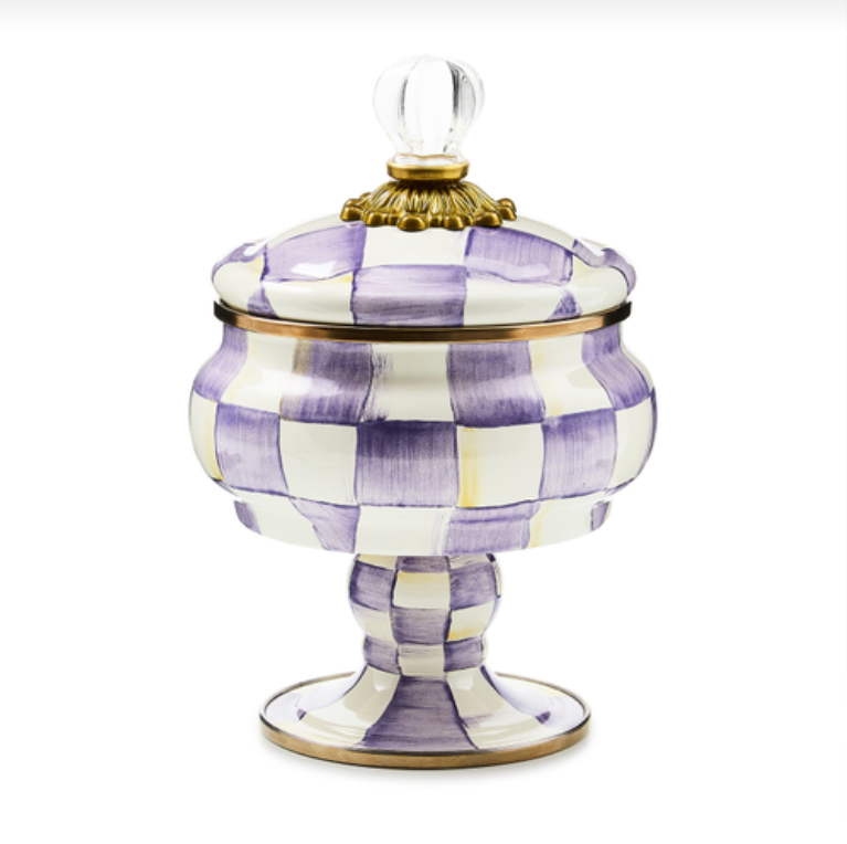 Violet Check Curiosity Pot