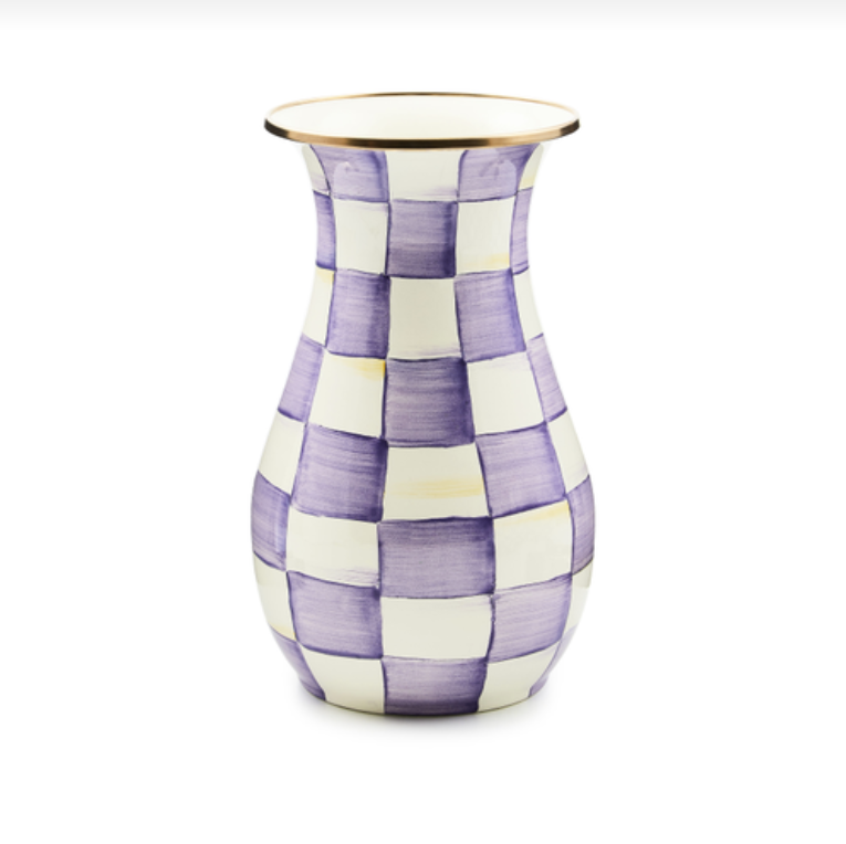 Violet Check Tall Vase