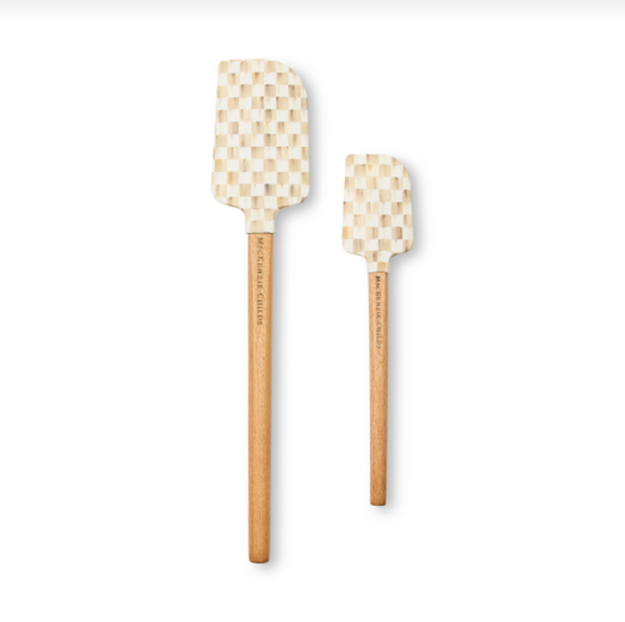 Mocha Check Spatulas, Set Of 2