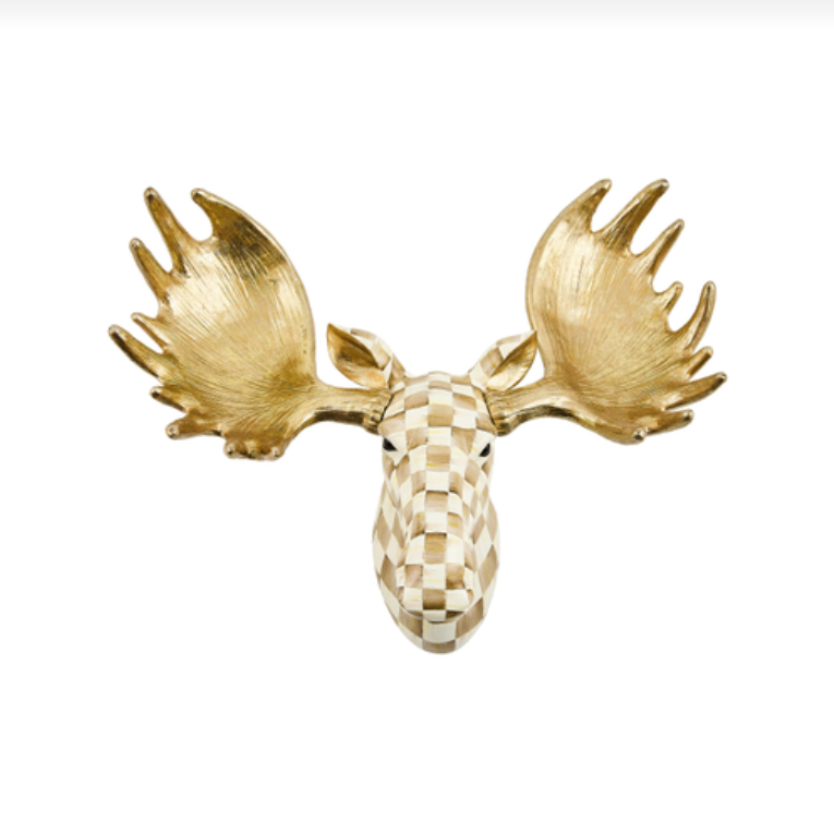 Mocha Check Moose Wall Decor