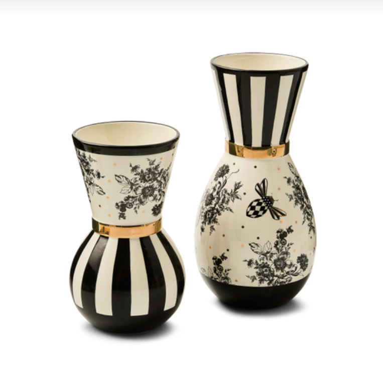 Bee Toile Vases, Set Of 2