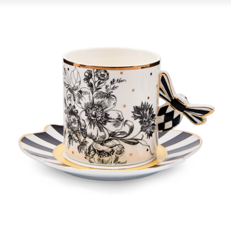 Bee Toile Mug & Saucer Set