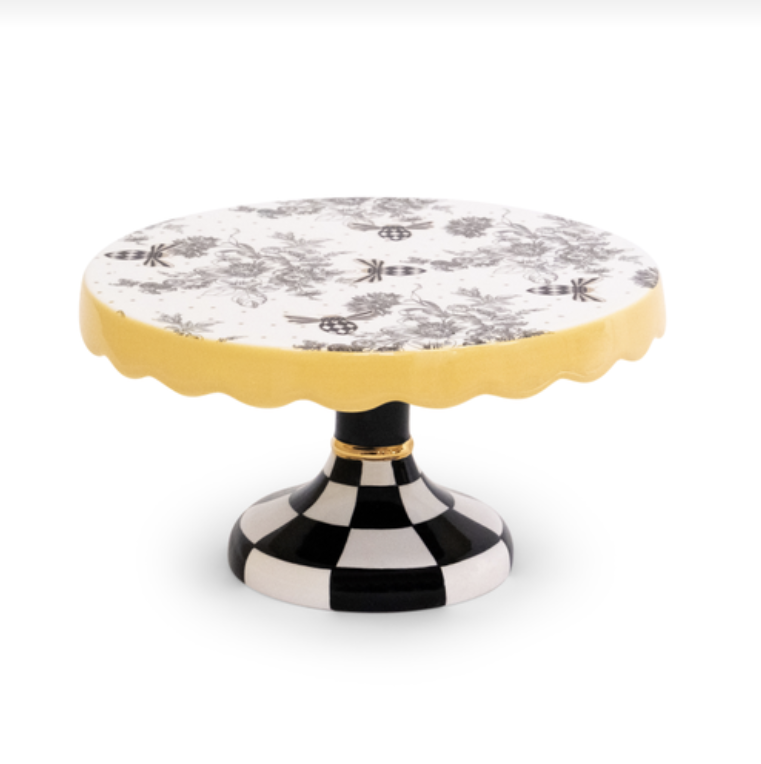 Bee Toile Small Pedestal Platter