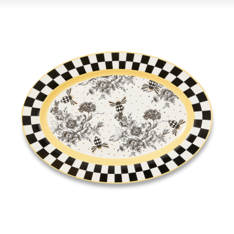 Bee Toile Oval Platter