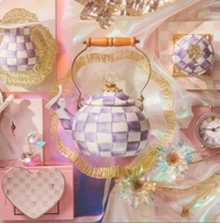 Violet Check Whistling Tea Kettle