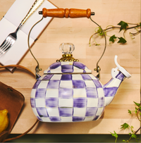 Violet Check Whistling Tea Kettle