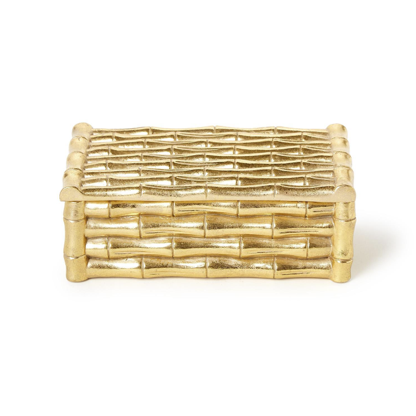 Gold Bamboo Box with Velvet Lining